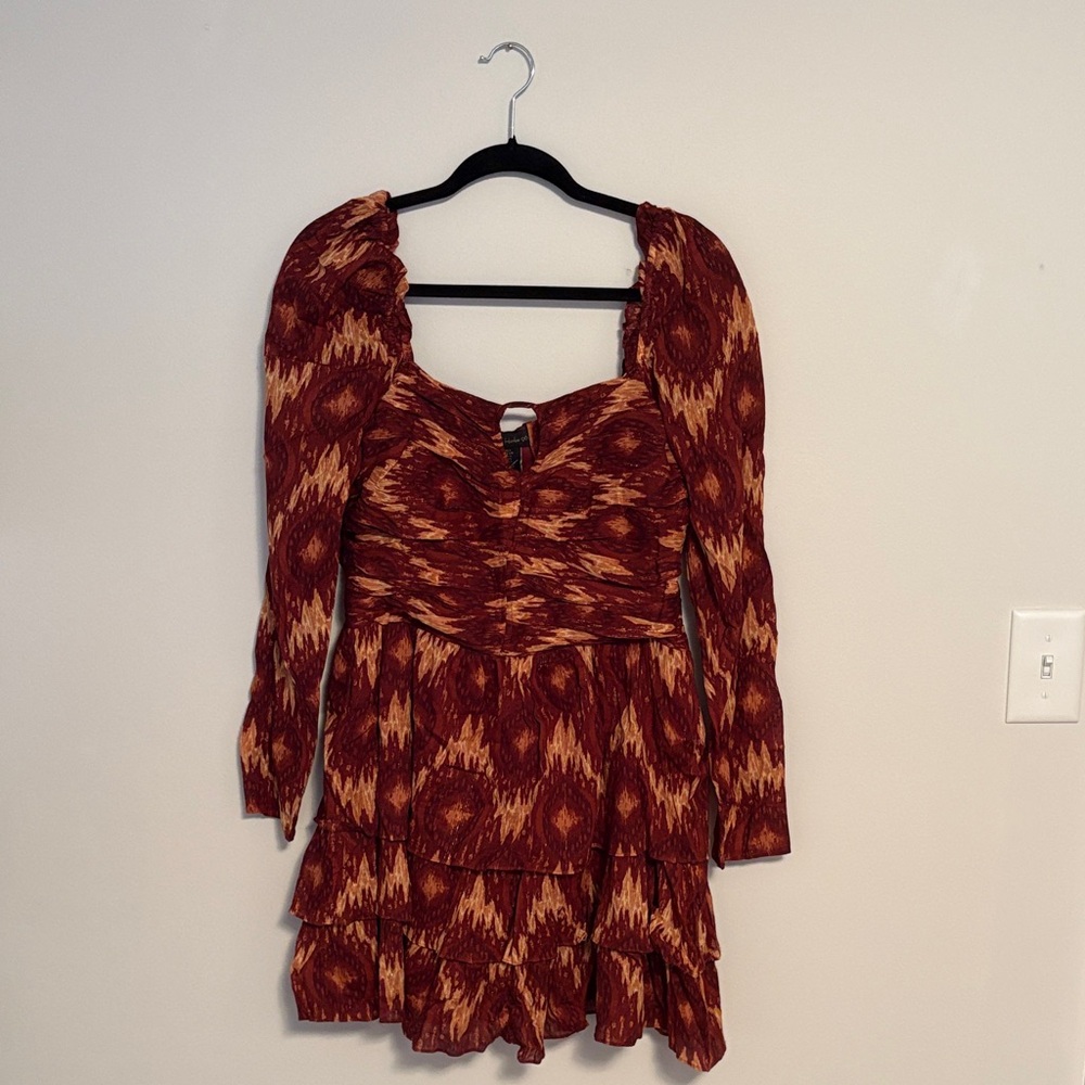 House of Harlow 1960 Ikat Long Sleeve Mini Dress